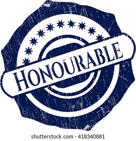 Honourable rubber stamp with grunge texture