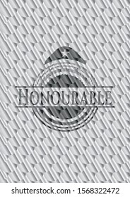 Honourable silver badge. Scales pattern. Vector Illustration. Detailed.