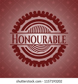 Honourable vintage red emblem