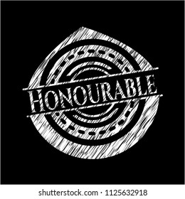 Honourable written with chalkboard texture