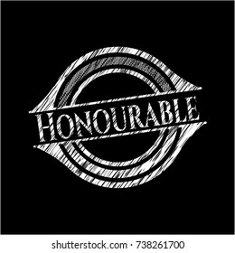 Honourable written on a blackboard