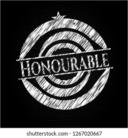 Honourable written on a chalkboard