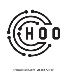 Diseño de la letra HOO. Diseño del logotipo de la tecnología de la letra de HOO en un fondo blanco. Diseño del logotipo de HOO Monogram para un empresario y un negocio.