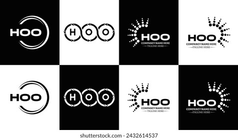HOO logo. H O O design. White HOO letter. HOO, H O O letter logo design. Initial letter HOO linked circle uppercase monogram logo.  design. top logo, Most Recent, Featured,