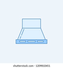Hood 2 colored line icon. Simple blue and white element illustration. Hood concept outline symbol design from kitchen set