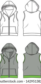 ่jacket hood for child sleeveless vector template