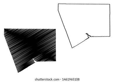Hood County, Texas (Counties in Texas, United States of America,USA, U.S., US) map vector illustration, scribble sketch Hood map