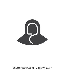 A hood covering head and neck vector icon. filled flat sign for mobile concept and web design. Protective Hood glyph icon. Symbol, logo illustration. Vector graphics