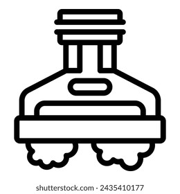 Vector de contorno de icono de purificador de dispositivo de capó. Ventilación de montaje de cocina. Electrodoméstico inteligente de cocina