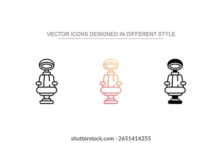 Ícone de secador de capuz com ilustração de estoque de fundo branco