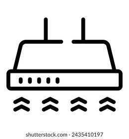 Hood filter icon outline vector. Stove kitchen vent. Metal air extractor system