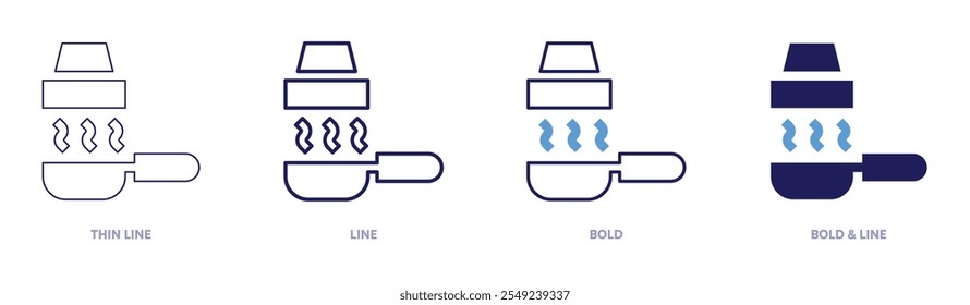 Hood icon in 4 different styles. Thin Line, Line, Bold, and Bold Line. Duotone style. Editable stroke.