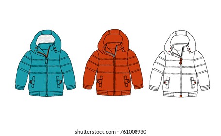 hood jacket design,many color of  jacket padding set,baby clothes template