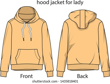 hood jacket for lady vecotr template