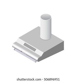 Hood for the kitchen Isometric Vector Illustration Created For Mobile, Web, Decor, Print Products, Application on white background
