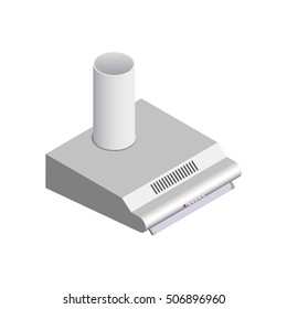 Hood for the kitchen Isometric Vector Illustration Created For Mobile, Web, Decor, Print Products, Application on white background