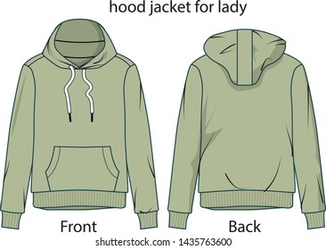 ่่jacket hood for lady vector templtate 