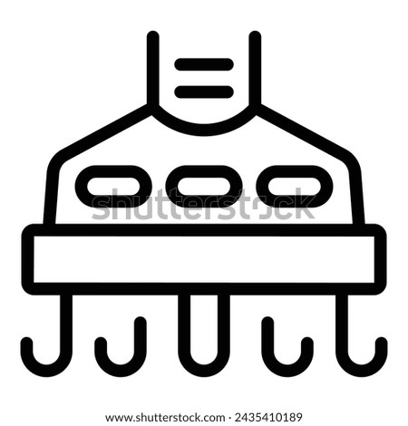 Hood mechanism icon outline vector. Cookery exhaust system. Stainless kitchen assembly