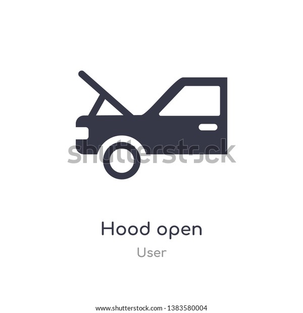 hood open icon. isolated hood open icon vector\
illustration from user collection. editable sing symbol can be use\
for web site and mobile\
app