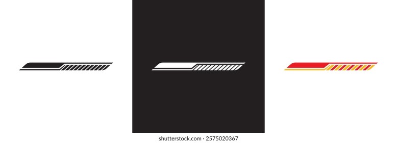 Hood rally racing stripes icon . Racing stripes  sign. Racing car sticker symbol or logo.  isolated on white and black background. vector illustration. EPS 10