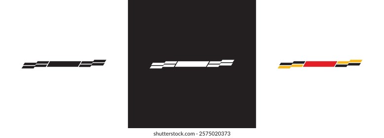 Hood rally racing stripes icon . Racing stripes  sign. Racing car sticker symbol or logo.  isolated on white and black background. vector illustration. EPS 10