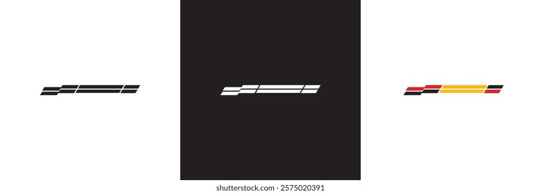 Hood rally racing stripes icon . Racing stripes  sign. Racing car sticker symbol or logo.  isolated on white and black background. vector illustration. EPS 10