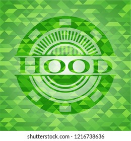 Hood realistic green mosaic emblem