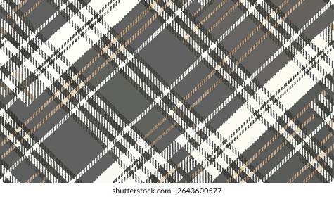 Hood Tartan Plaid Pattern Grey White Tan Design