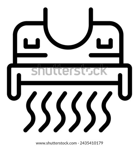 Hood technology icon outline vector. Cookery innovative venting system. Fanning air assembly