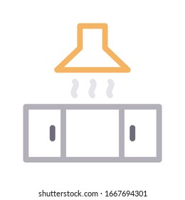 icono de la línea de color del vector del capó 