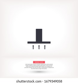 Hood vector icon , lorem ipsum Flat design