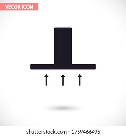 Icono vectorial del casquillo, lorem ipsum Diseño plano