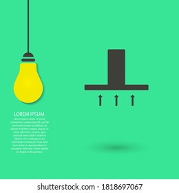 Icono vectorial del casquillo, lorem ipsum Diseño plano