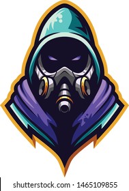 hooded boy with gas mask illustration