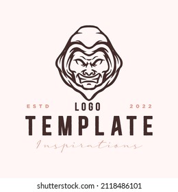 hooded cloak vector man logo template.
