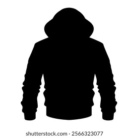 Hooded coat silhouette vector icon sign symbol illustration design.
