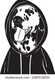 hooded dog dolmatian vector graphics