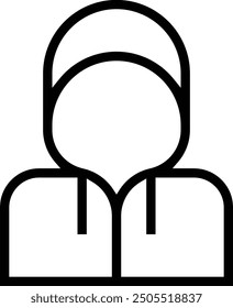 hooded icon. Thin linear style design isolated on white background