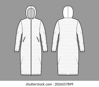 Hooded Jacket Down Puffer Coat Technical Stock Vector (Royalty Free ...