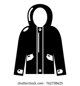 Hooded jacket icon. Simple illustration of hooded jacket vector icon for web