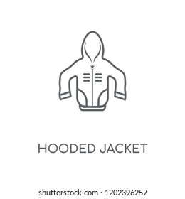 Hooded Jacket linear icon. Hooded Jacket concept stroke symbol design. Thin graphic elements vector illustration, outline pattern on a white background, eps 10.