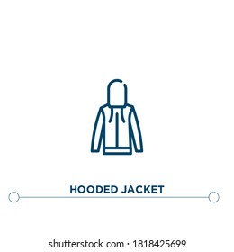 hooded jacket outline vector icon. simple element illustration. hooded jacket outline icon from editable clothes concept. can be used for web and mobile
