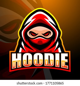 Hooded man mascot esport logo design