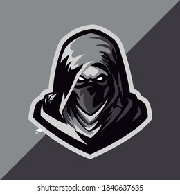 hooded ninja for logo or designs