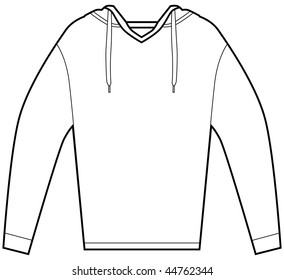 Camisa pulôver com capuz isolada em um fundo branco.