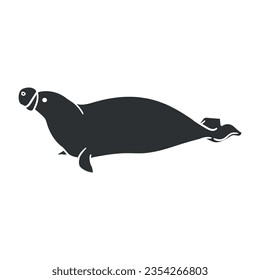Hooded Seal Icon Silhouette Illustration. Marine Animals Vector Graphic Pictogram Symbol Clip Art. Doodle Sketch Black Sign.