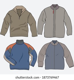 Hooded sports jacket Vector Template