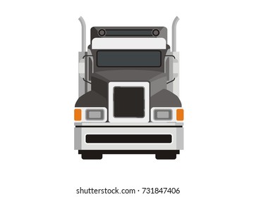 hooded truck, front view