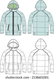 Hooded Windbreaker Jacket Fashion Flat