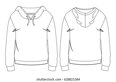 7,045 Female hoodie template Images, Stock Photos & Vectors | Shutterstock